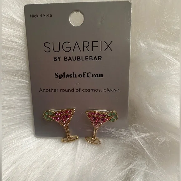 “New”SUGARFIX  by baublebar splash of cran studded nickel free earrings - Picture 4 of 8